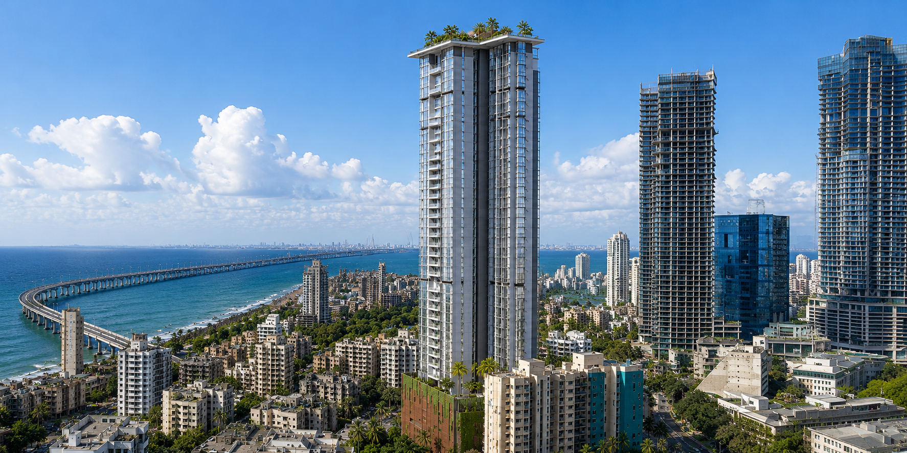Sugee Marina Bay luxury residential tower at Worli Sea Face Mumbai - artistic impression